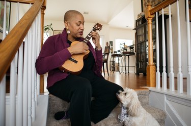 playing the ukelele